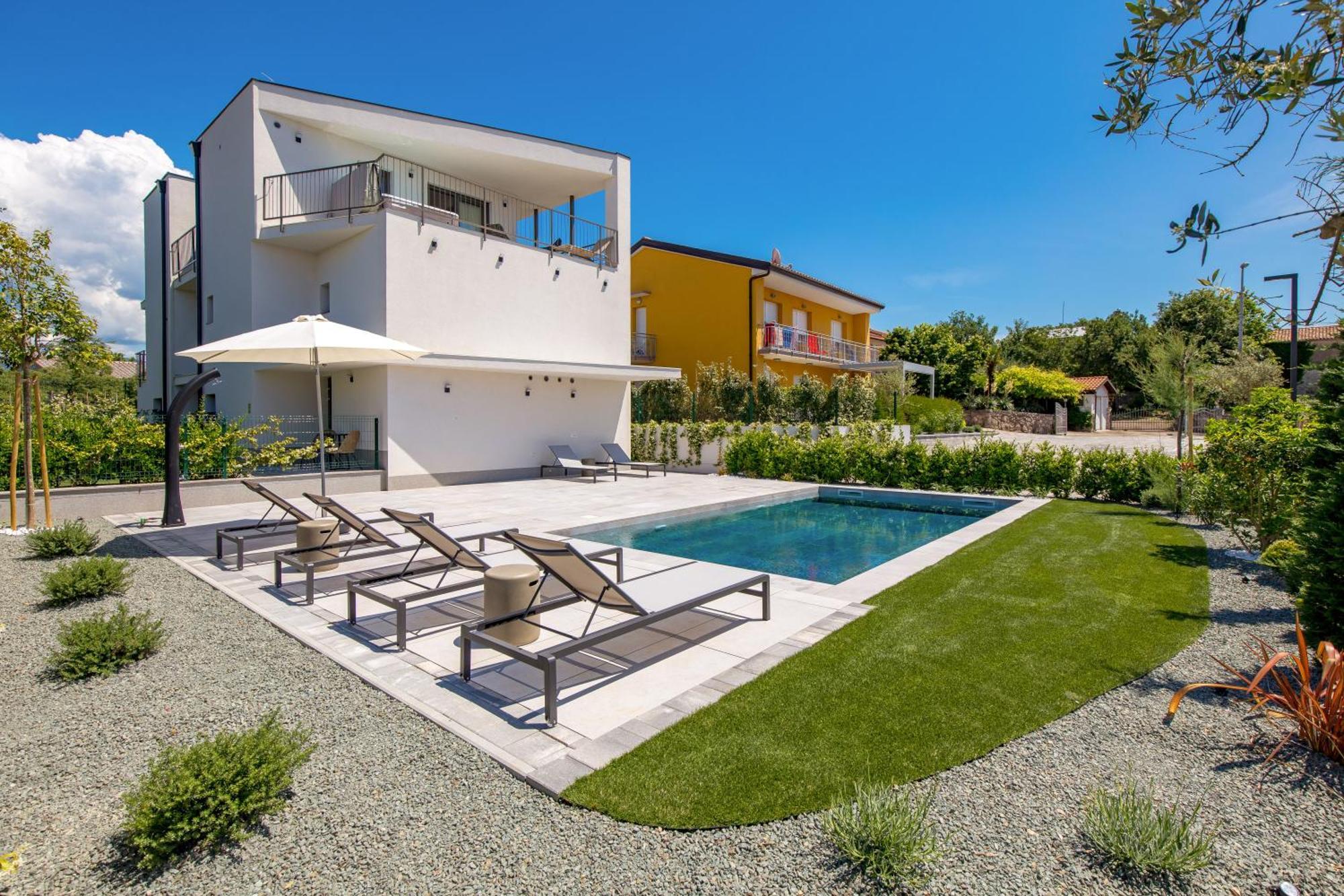 Apartmani Vila Mara M 1 Heated Pool Omišalj Eksteriør bilde
